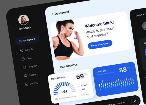 Clean and Modern Health Tracking Dashboard