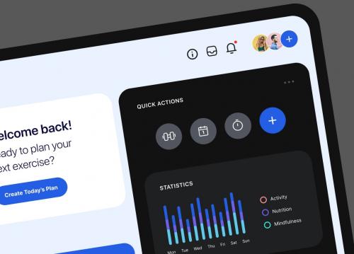 Clean and Modern Health Tracking Dashboard
