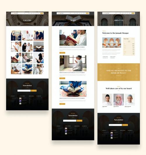 Mosque &amp; Islamic Center Website UI Kit Template