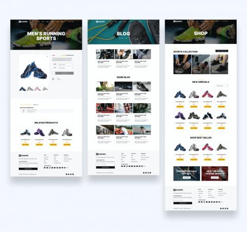 Sneakers &amp; Sports Apparel Online Store Website UI