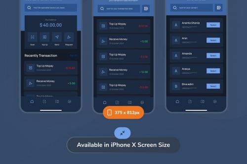 Mony - E-Wallet Dark Mode App UI