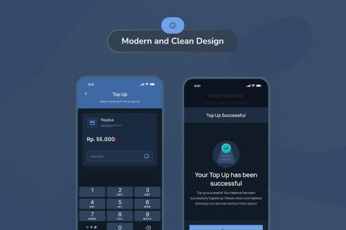 Mony - E-Wallet Top-Up Dark Mode App UI