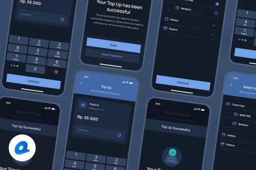 Mony - E-Wallet Top-Up Dark Mode App UI