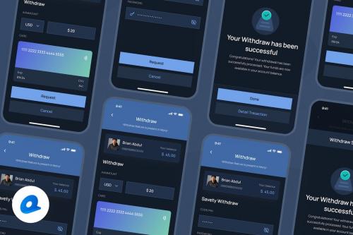 Mony - Withdraw Money Dark Mode App UI