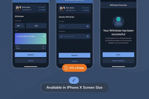 Mony - Withdraw Money Dark Mode App UI