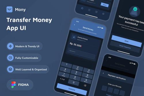 Mony - Transfer Money Dark Mode App UI