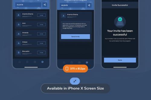 Mony - Invite Friends Dark Mode App UI