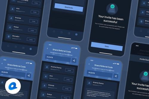 Mony - Invite Friends Dark Mode App UI