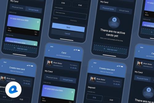Mony - Link a Credit Card Dark Mode App UI