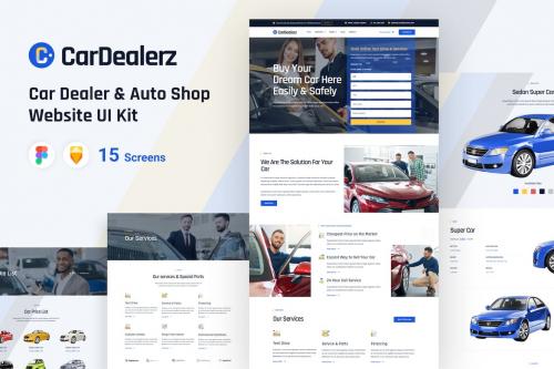 Auto Dealer &amp; Auto Shop Website Ui Kit Template