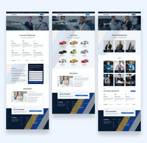 Auto Dealer &amp; Auto Shop Website Ui Kit Template