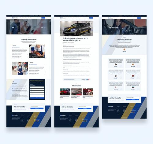 Auto Dealer &amp; Auto Shop Website Ui Kit Template