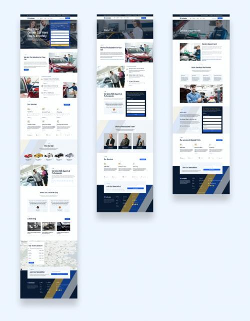 Auto Dealer &amp; Auto Shop Website Ui Kit Template