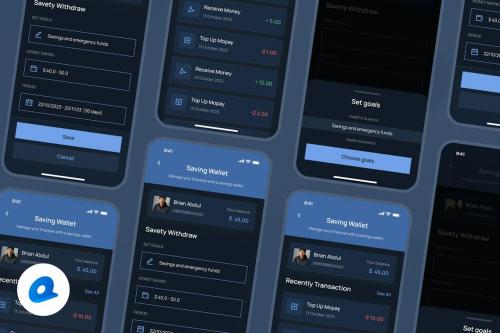 Mony - Create Savings Dark Mode App UI