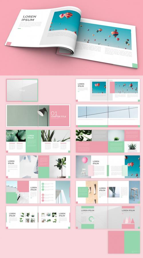 Proposal Brochure with Mint and Pink Accents - 263059183