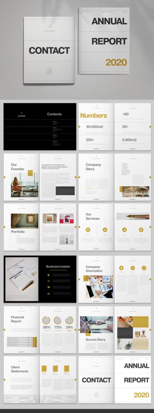 Annual Report Layout with Gold Accents - 263103917