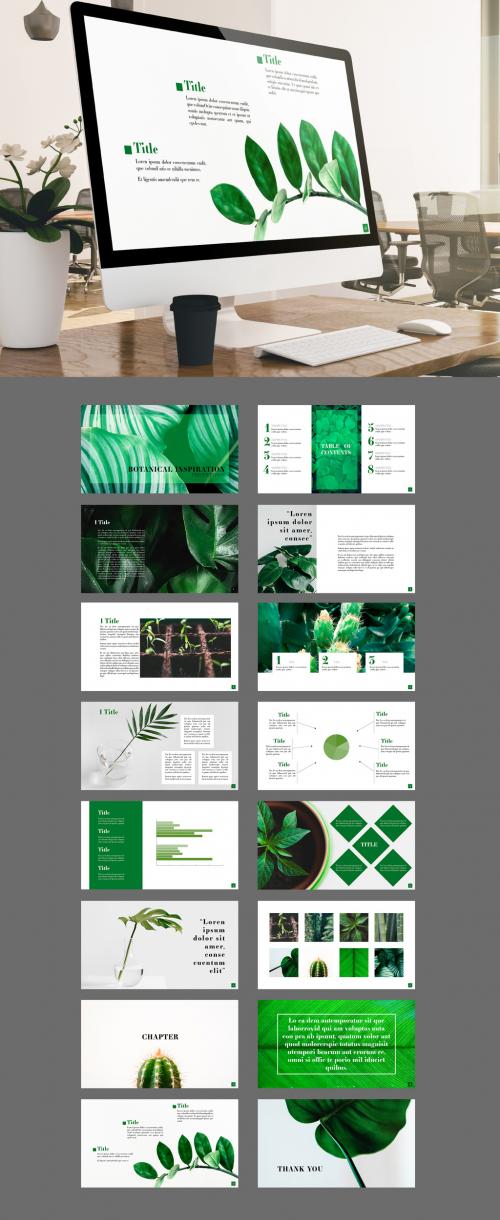 Presentation Layout with Green Accents - 263119113