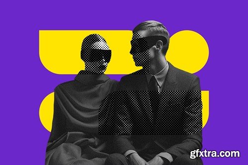 Halftone Shapes Mix Media Photo Effect UVH7755 Halftone Shapes Mix Media Photo Effect UVH7755