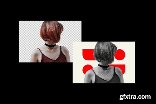 Halftone Shapes Mix Media Photo Effect UVH7755 Halftone Shapes Mix Media Photo Effect UVH7755