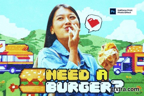 Halftone Print Photo Effect 839UG4X Halftone Print Photo Effect 839UG4X