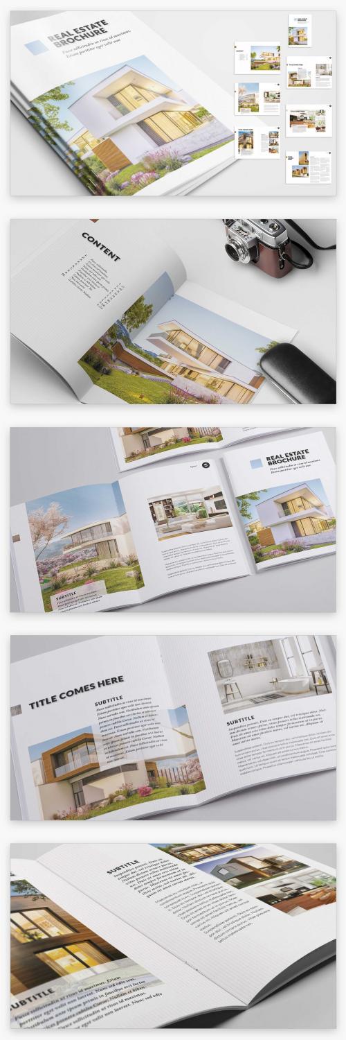 Real Estate Brochure with Pink and Grey Accents - 264287714