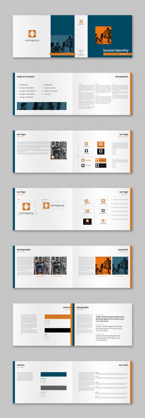 Blue and White Brochure with Orange Accents - 265512022