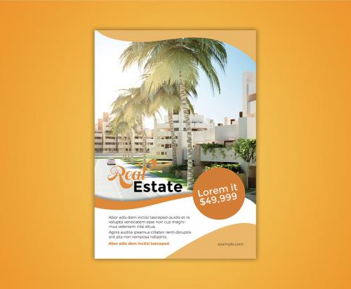 Flyer Layout with Orange Accents - 265678470