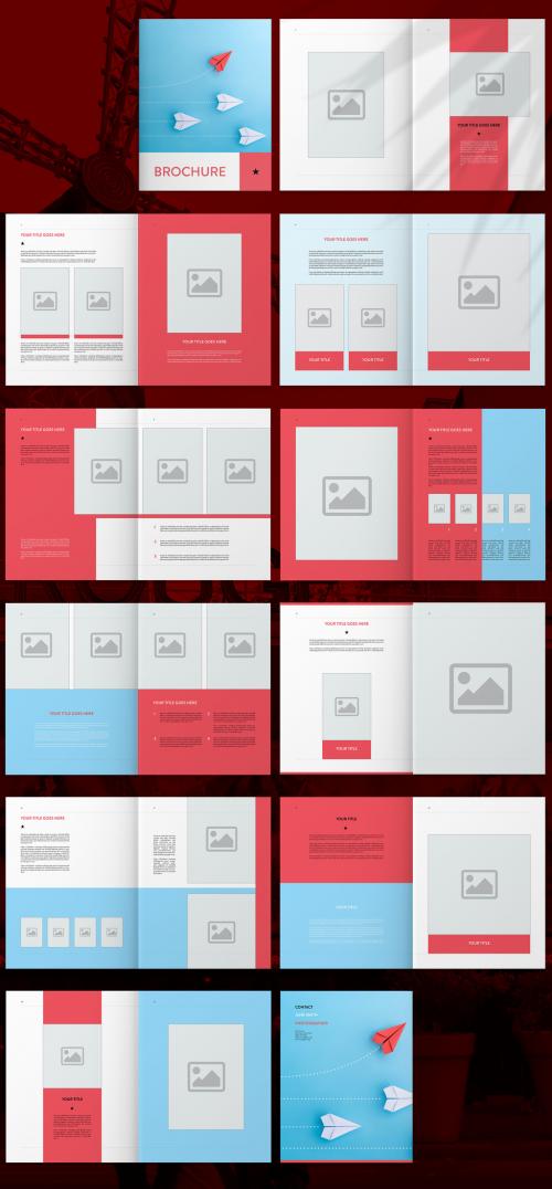 Blue and Red Brochure  - 265872045