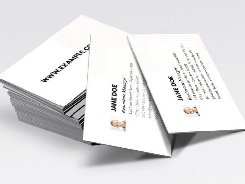 Rose and Grey Business Card Layout - 268155074