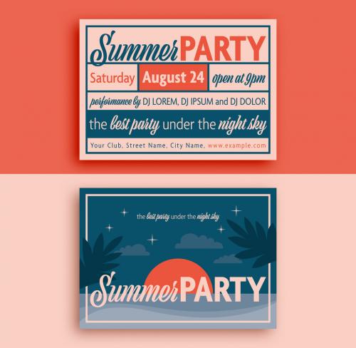Summer Party Flyer Layout - 268164951