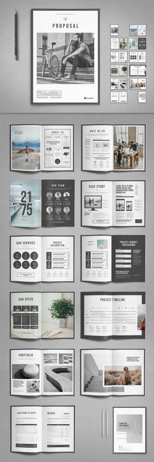 Project Proposal Layout with Gray Accents - 268408261