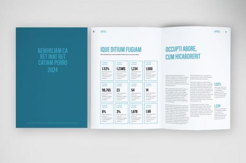 Company Annual Report with Turquoise Accents
