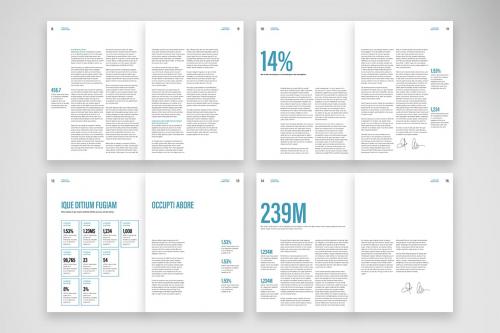 Company Annual Report with Turquoise Accents