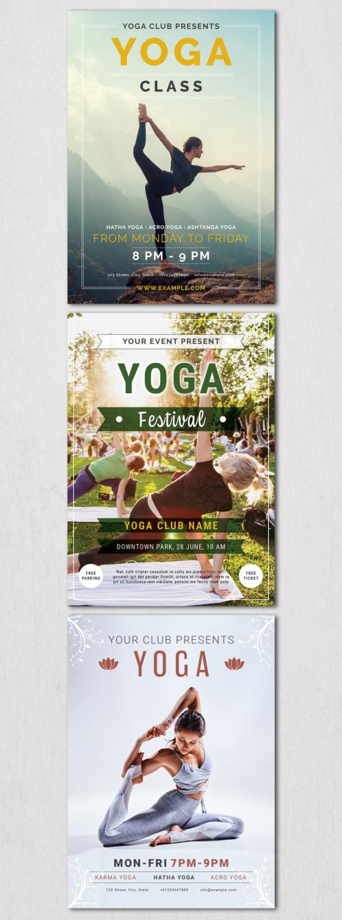 Yoga Flyer Layouts with Photo Placeholders - 270864742