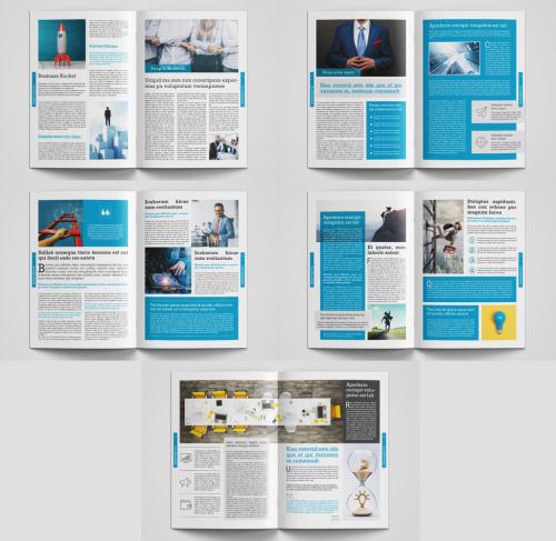 Business Newsletter Layout with Blue Accents - 271281992
