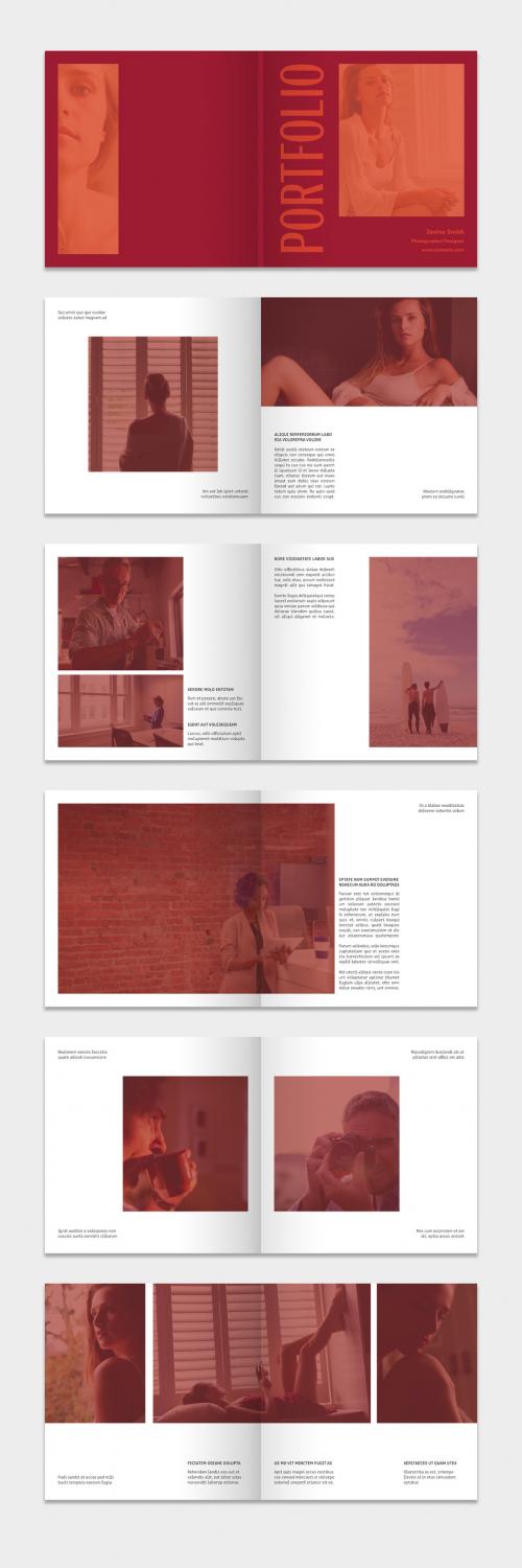 Portfolio Layout with Red Accents - 271510093