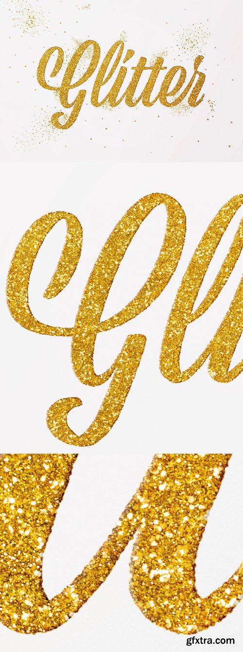 Gold Glitter Photoshop Text Effect