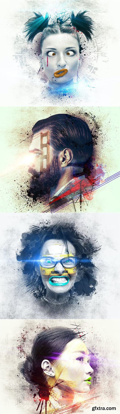 Abstract Face Action for Photoshop