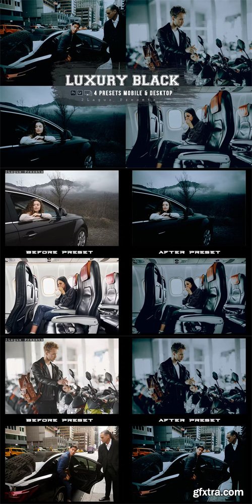 Black Luxury Mobile & Desktop Lightroom Presets