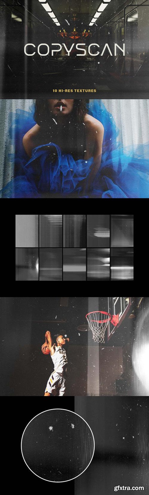 Copyscan - 10 Hi-Res Overlays for Photoshop & Illustrator