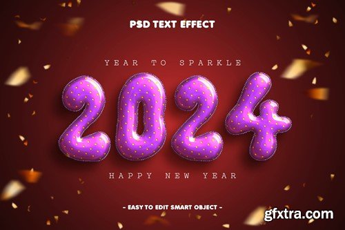New Year 2024 Balloon Text effect Layer Style Psd AWDJHAC New Year 2024 Balloon Text effect Layer Style Psd AWDJHAC
