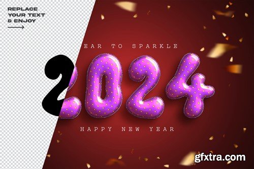 New Year 2024 Balloon Text effect Layer Style Psd AWDJHAC New Year 2024 Balloon Text effect Layer Style Psd AWDJHAC