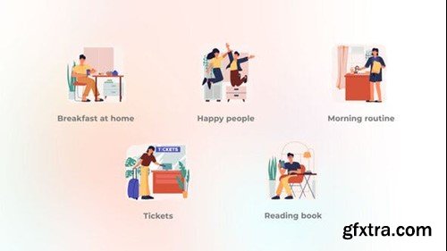 Videohive Happy People - Flat Concept of Smiling People 49280636 Videohive Happy People - Flat Concept of Smiling People 49280636
