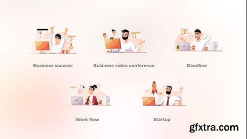 Videohive Business Success - Cartoon Gradient Concepts 49307677
