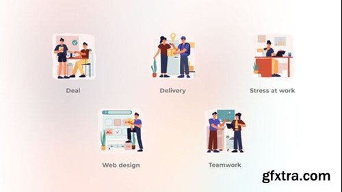 Videohive Teamwork - Flat Concept of Smiling People 49280656