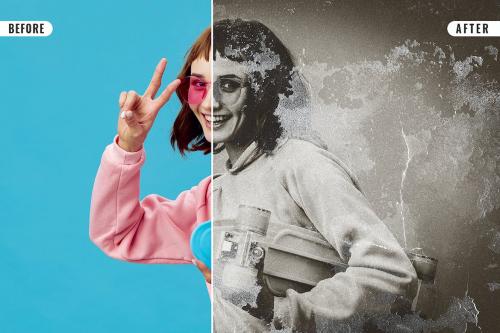 Damaged Old Photo Effect Damaged Old Photo Effect