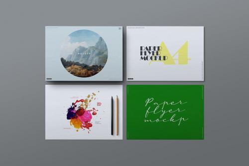 Poster Mockup A4 Horizontal Set Poster Mockup A4 Horizontal Set