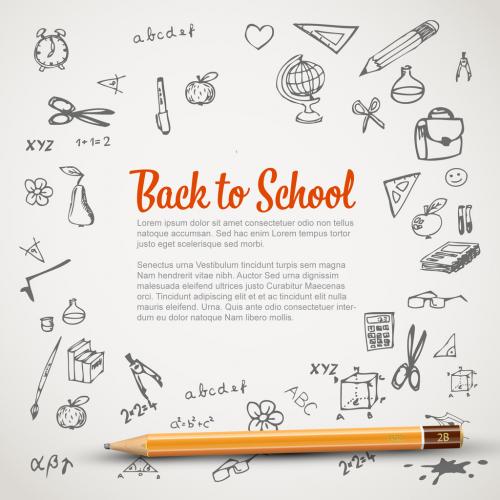 Back to School Banner Layout with Illustrations - 279219673