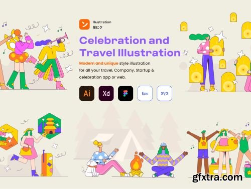 Celebration And Travel Illustration Ui8.net