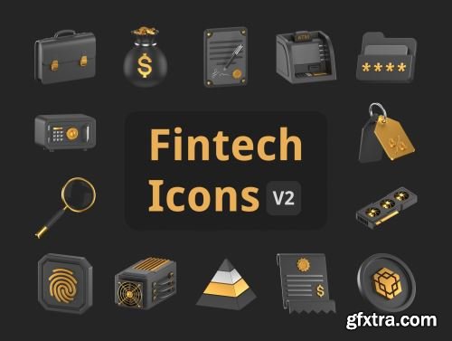 Fintech 3D Icons Pack Vol. 2 Ui8.net